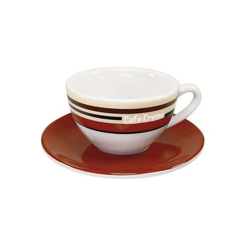Šálek s podšálkem Café Creme kávové pruhy 100 ml - sada 4 ks
