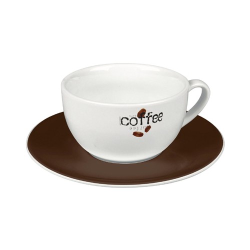 Cappucino šálek s podšálkem kávové logo 250 ml - sada 4 ks