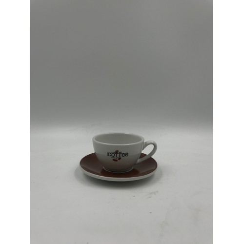 Šálek s podšálkem Café Creme kávové logo 100 ml - sada 4 ks