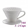 Tiamo keramický dripper na kávu V01 bílý