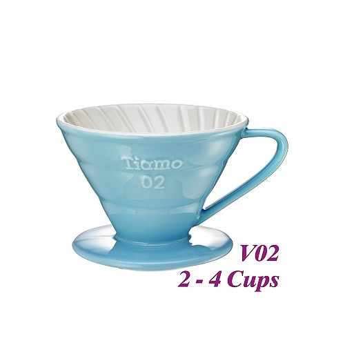 Tiamo keramický dripper na kávu V02 modrý