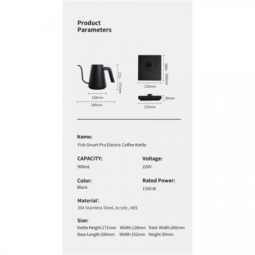 Timemore Fish Smart Pour konvice 900 ml černá